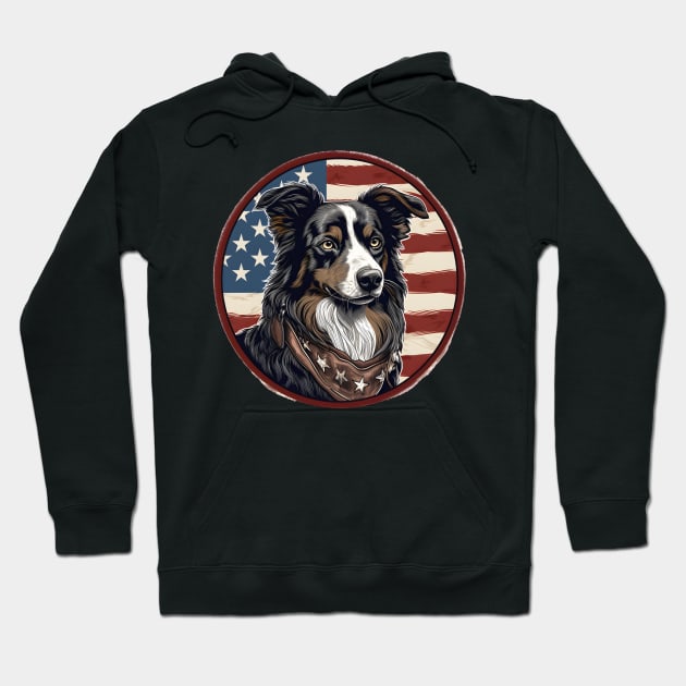 Collie 4th of July Hoodie by NatashaCuteShop